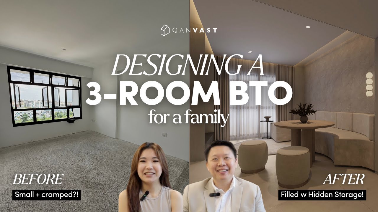2 IDs Transform the SAME 3-room BTO for a Young Family! | Qanvast Design It For Me