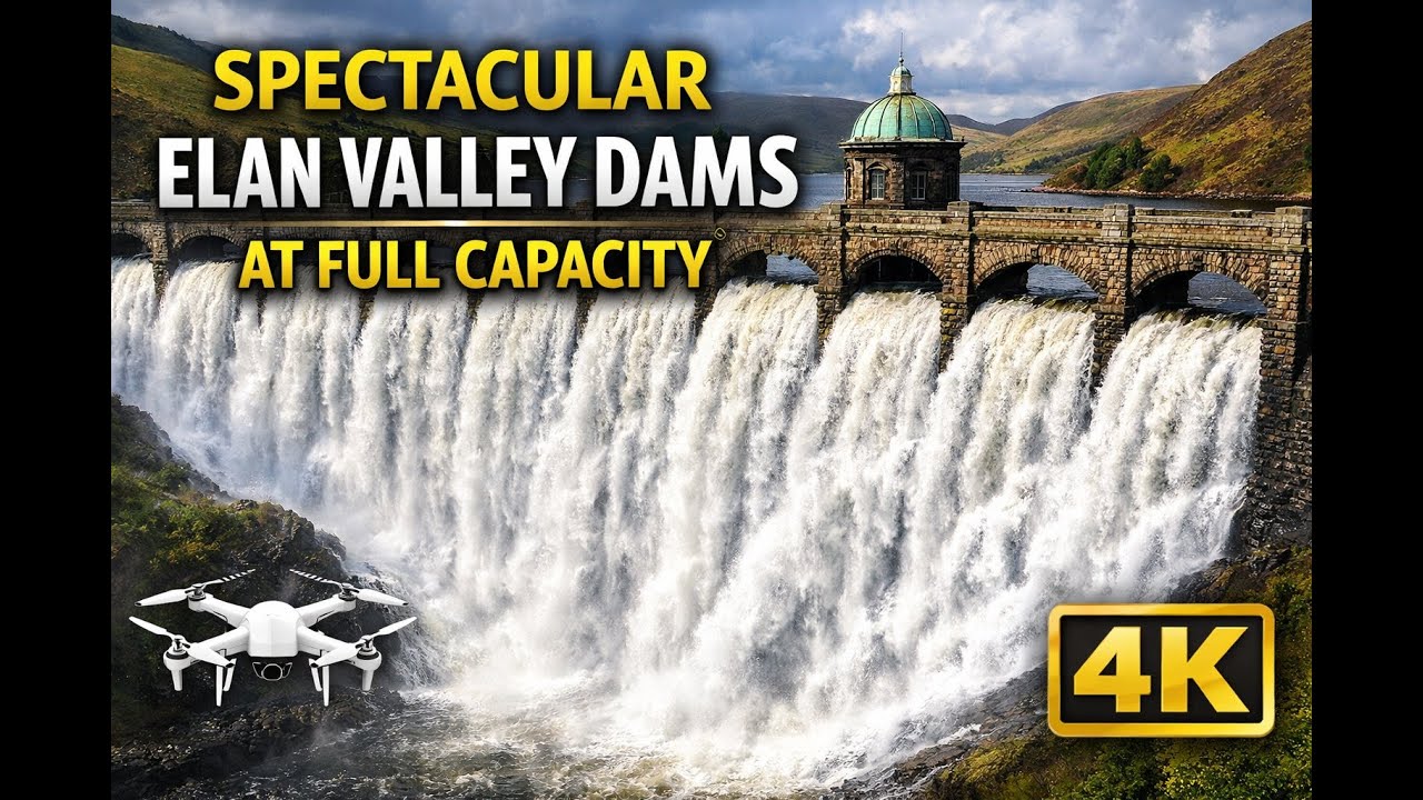 Raw Power of Elan Valley: Dams Completely Full in 4K