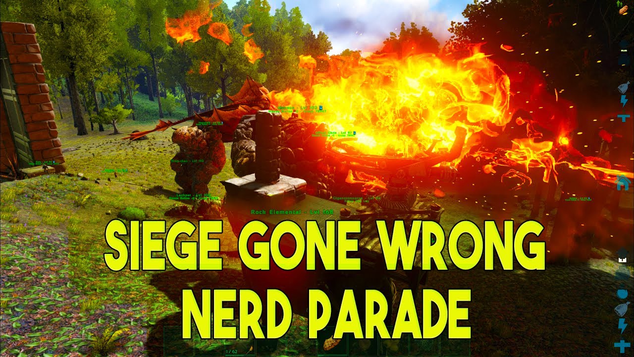 Ark Survival Evolved - ROCK GOLEM SIEGE GONE WRONG ON NERD PARADE (EP4) PART 2