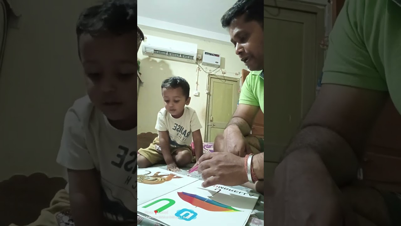 Little boy study A B C D to Z