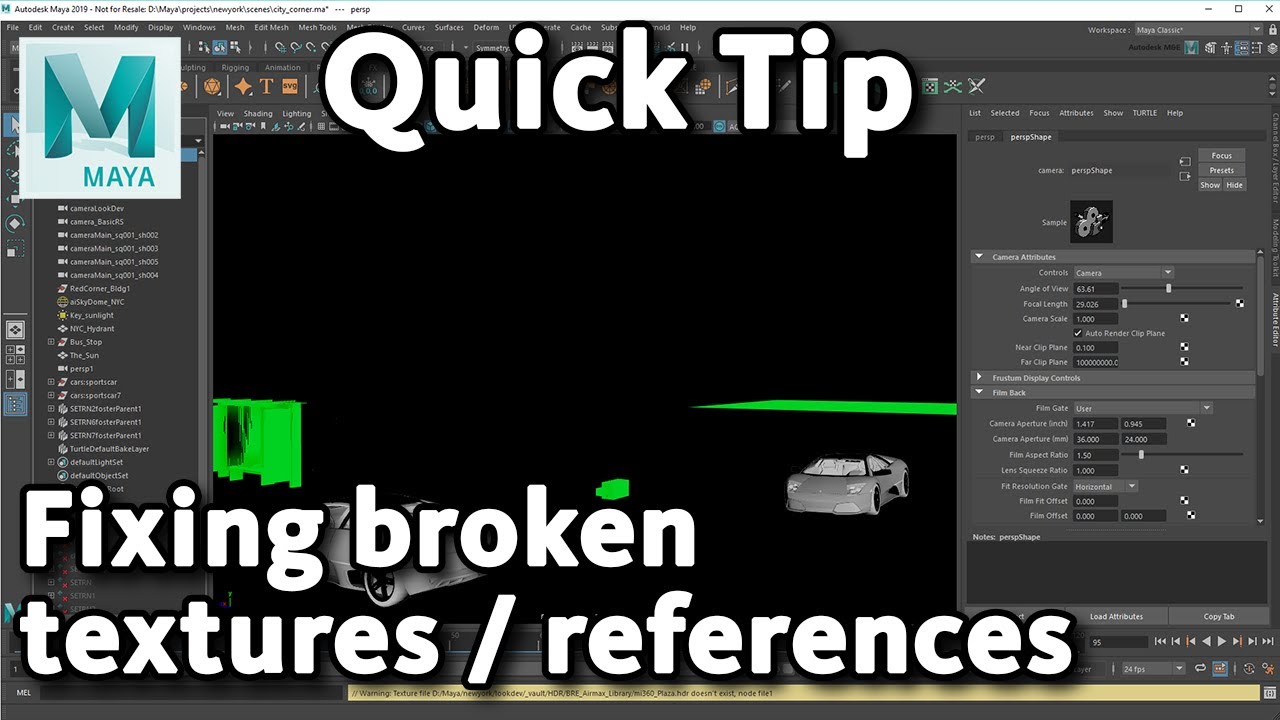 Maya Quick Tip: Fixing broken textures and references