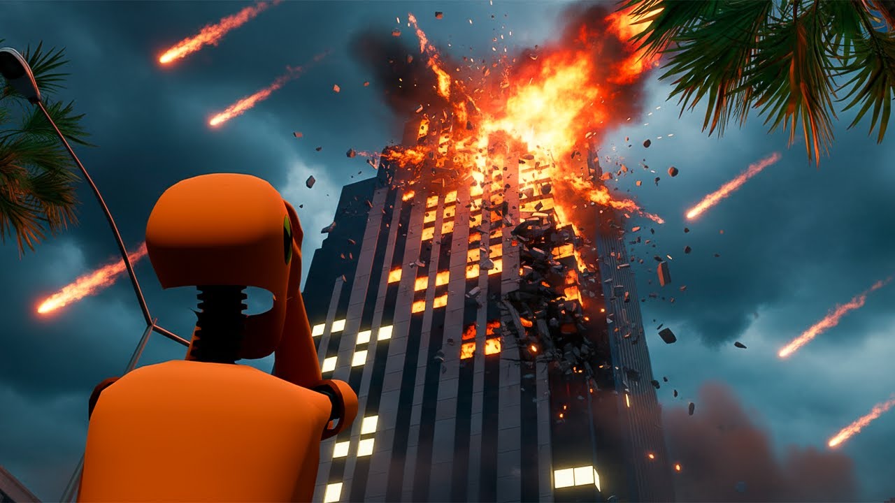 FALL OF FIRE | Epic Meteor Storm Crashes - BeamNG.Drive