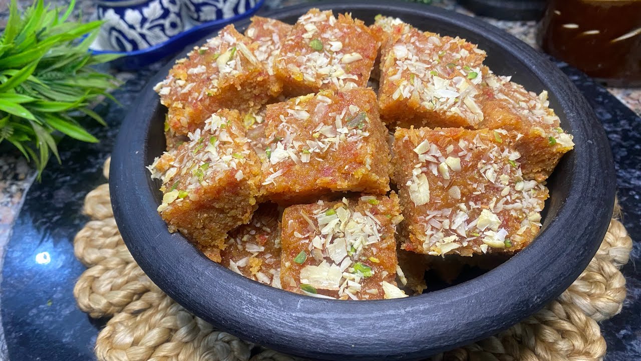 Gajar Moongdal barfi new recipe | Gajar Moongdal barfi recipe in hindi | Ojas Kitchen