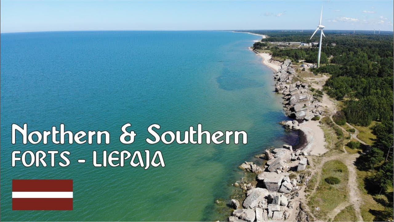 Flight above Northern and Southern Forts of Liepaja, Latvia.