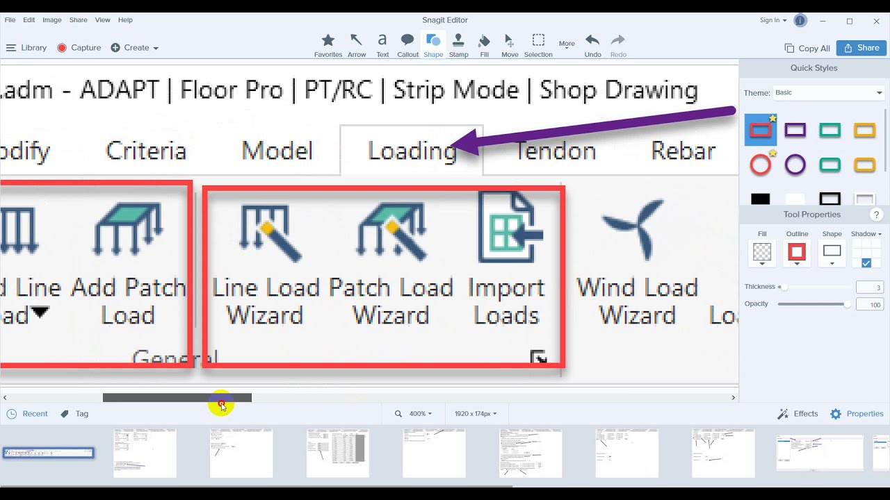 How to apply load on structure in ADAPT-Builder (3-a)