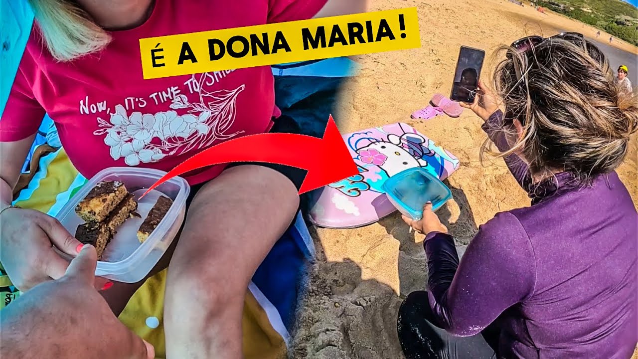 ENCONTRAMOS UNS INSCRITOS NA PRAIA E ELES COMERAM O BOLO DA NATALIA - família Eu Ela e a Bebê