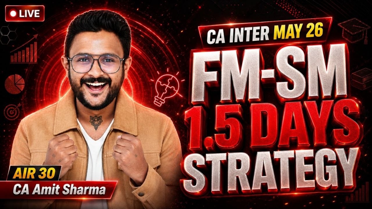 FMSM 1.5 DAYS PLANNER & SUPER 40 FM QUES I FM-SM PLANNER I CA INTER MAY'26 I CA AMIT SHARMA(AIR 30)