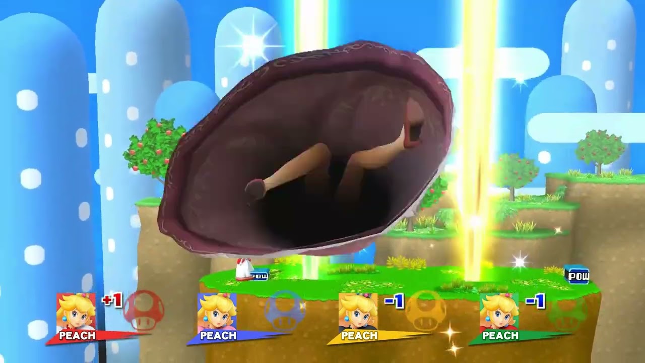 SSB Wii U - 2 Peaches Slow Screen KO's