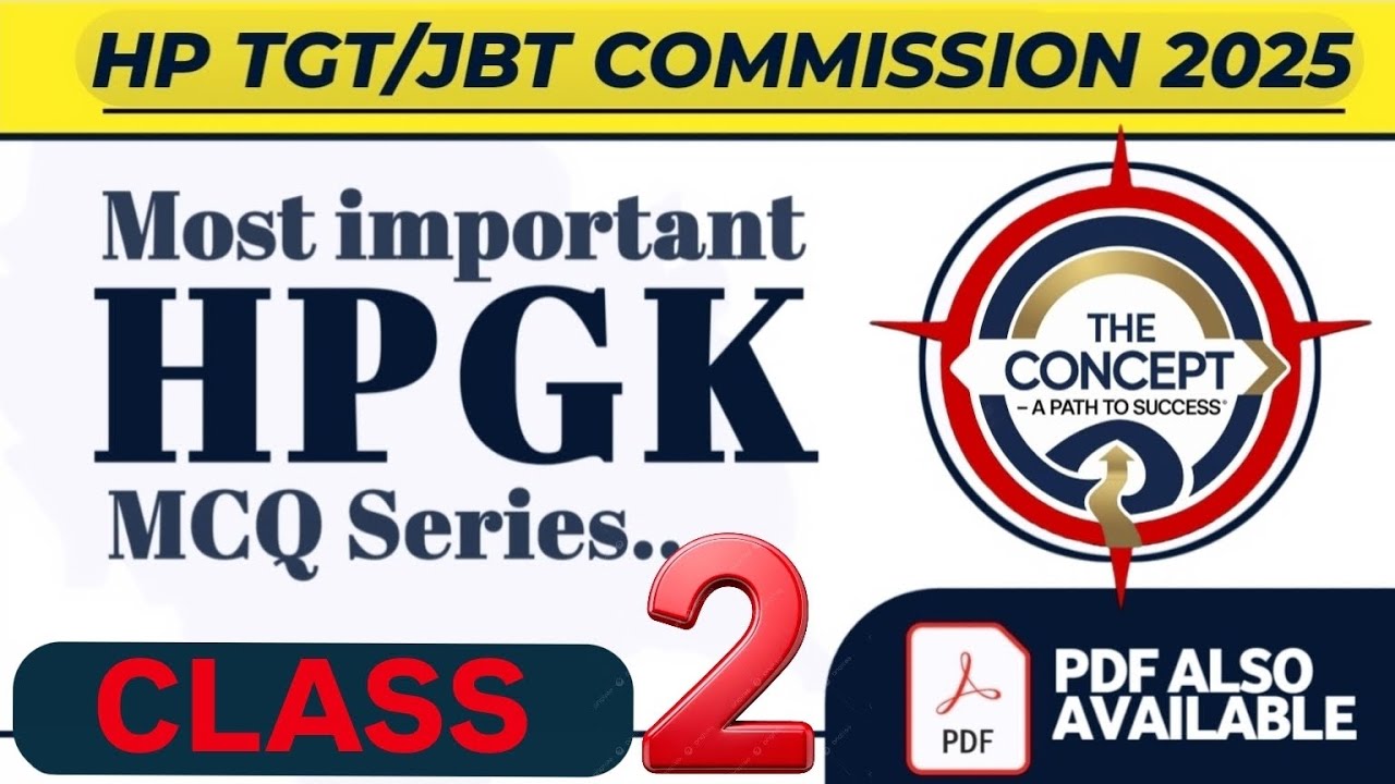 HP GK for HP TGT/JBT Commission 2025 || Top 50 MCQs of HP GK : Class-2 || HP GK Series 2025 - 26 