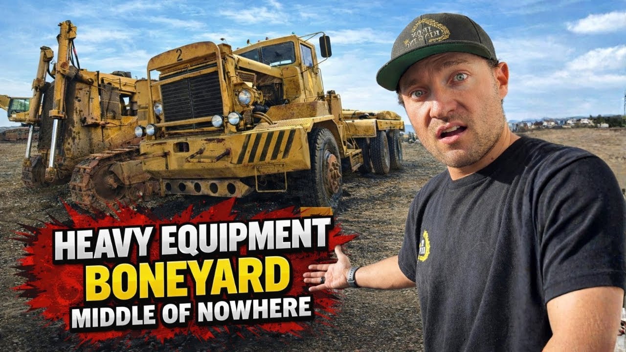 Exploring a HUGE HEAVY EQUIPMENT BONEYARD IN THE NEVADA DESERT!!!  Tons of RARE EQUIPMENT