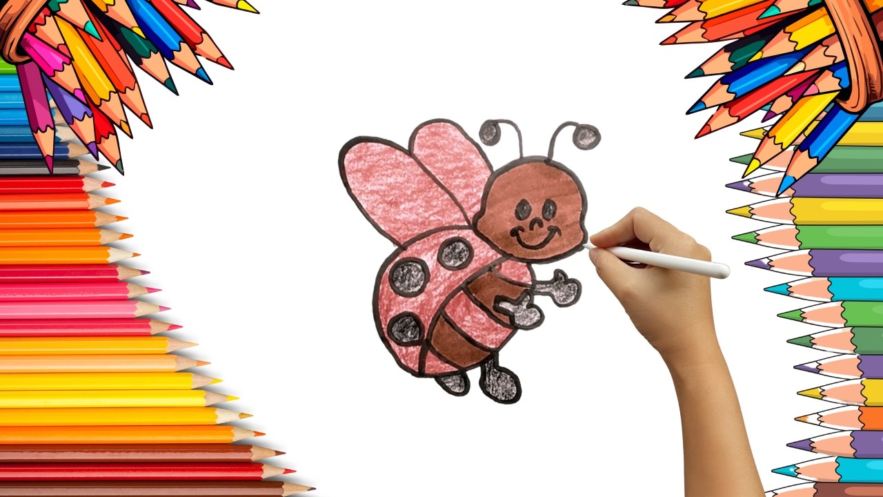 How To Draw cute Bee Drawing, Painting & Coloring For Kids and Toddlers_ Child Art 🐋🌈🎨
