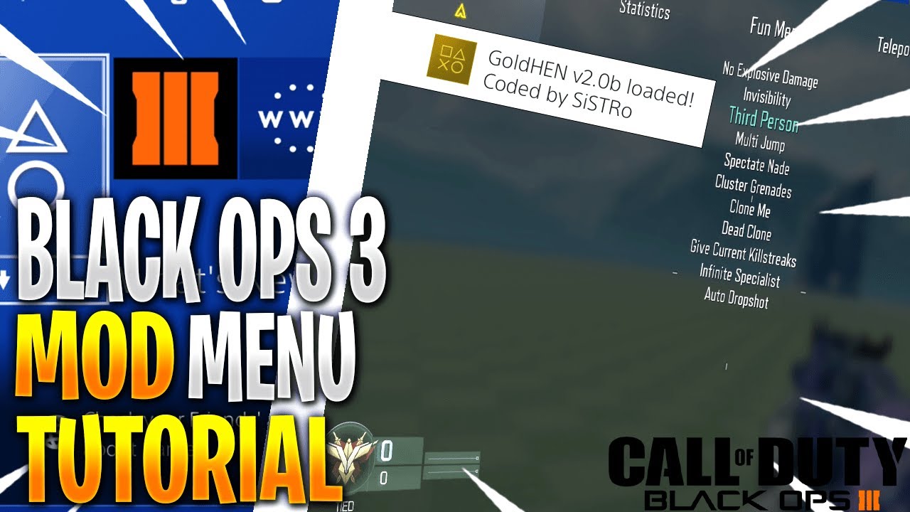 Как получить мод-меню в Black Ops 3 на PS4 (11.00 или ниже)