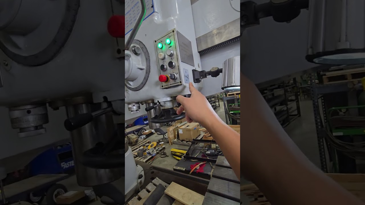 How to turn on the Spindle on the KENT USA TRD-C2500 Radial Arm Drill