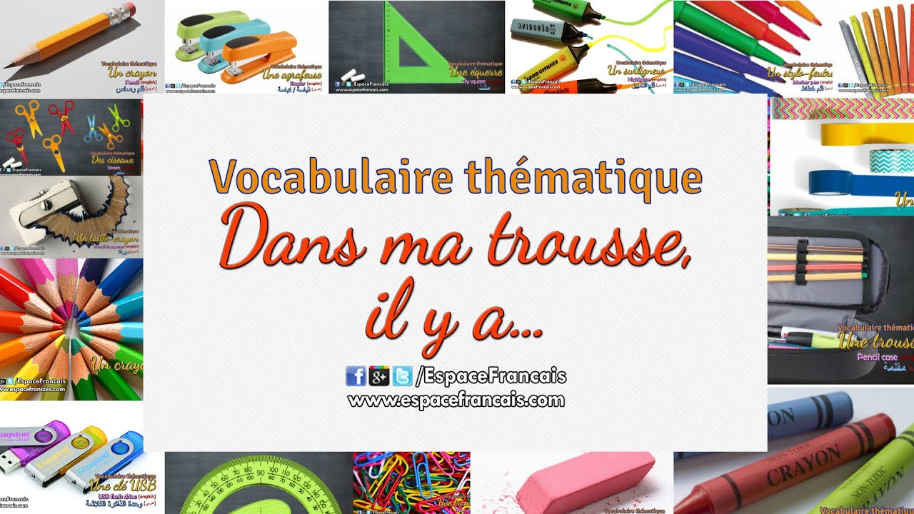 Dans ma trousse, il y a... - Back to school vocabulary in French - Vocabulaire français thématique
