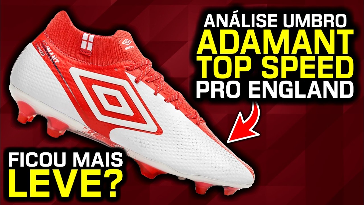 Ficou MELHOR? 😱 - Análise chuteira campo Umbro Adamant Top Speed Pro FG England Pack