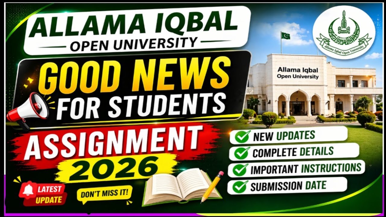 AIOU Assignment Question Paper 2026 || AIOU Assignment Schedule 2026 || AIOU Assignment Update 2026