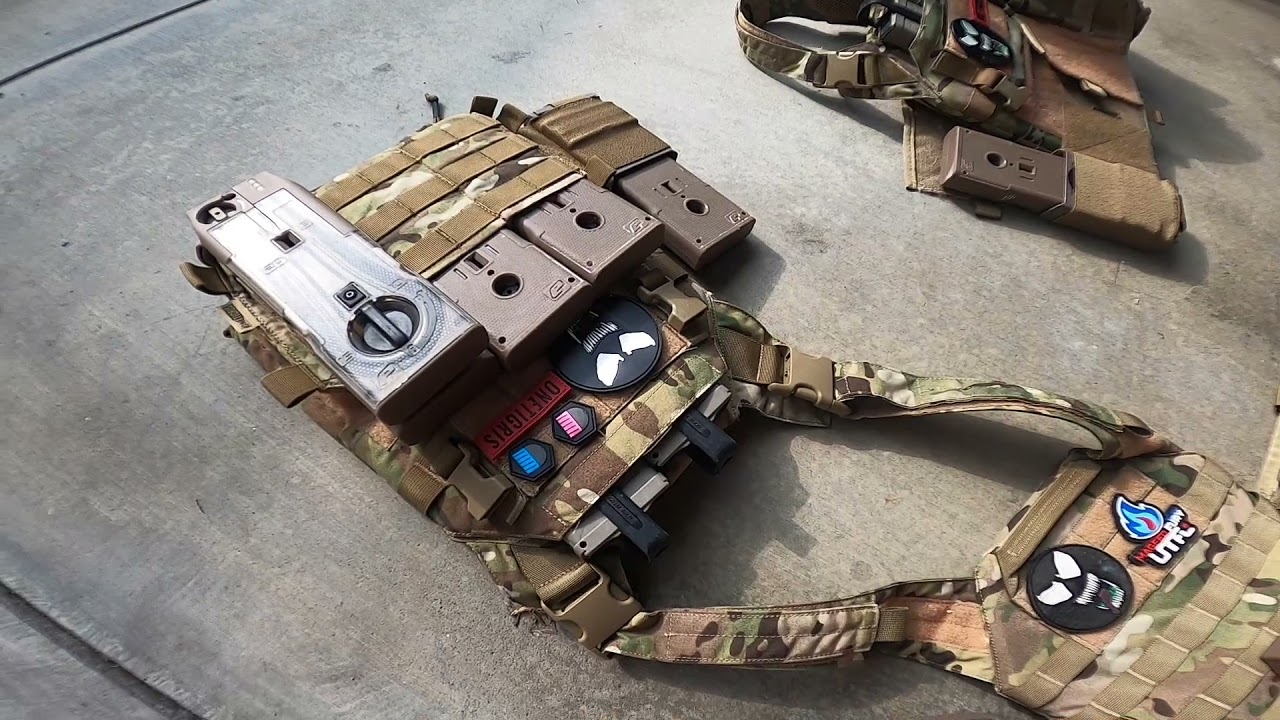 Mag Fed Paintball Loadout for Dye Dam box mag & EMF 20 mags for tournament & scenario play
