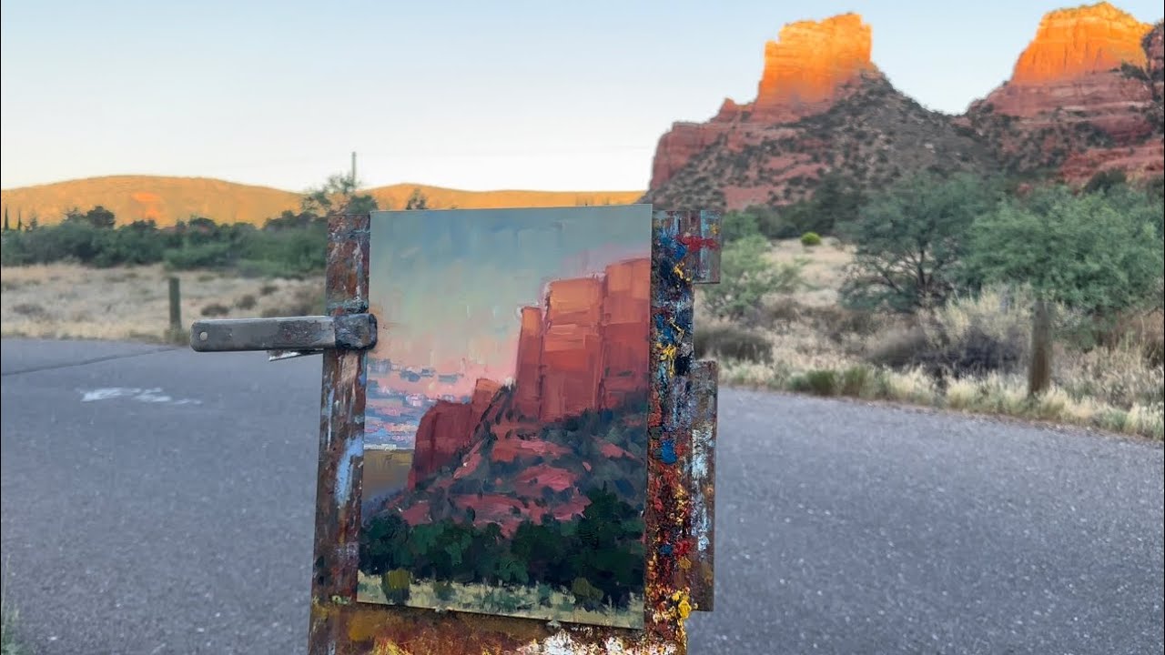 Castle Rock Sunrise : Sedona, Arizona Plein Air Painting