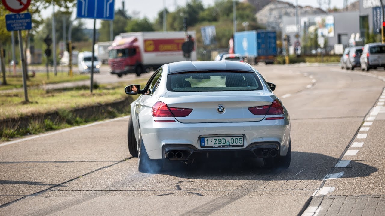 BMW M6 F06 Gran Coupe w/ Akrapovic Exhaust - CRAZY Powerslides & Accelerations !