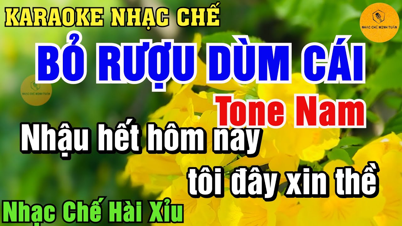 Karaoke Bỏ Rượu Dùm Cái Tone Nam - Nhạc Chế Hài Xỉu