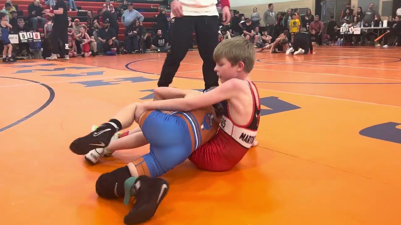 Levi wrestling, Madelia, 2/8/26, 2/3, 3rd grade