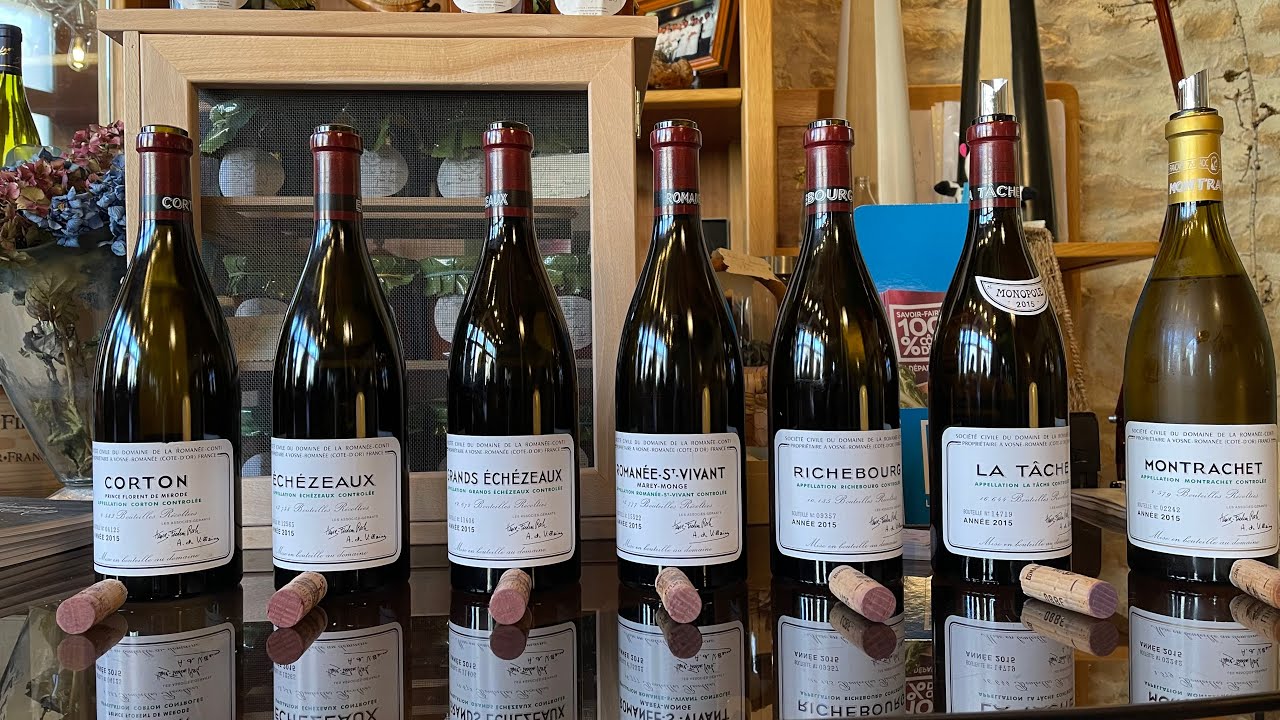 Domaine de la Romanée-Conti, millésime 2015, 6 grands crus rouges et Montrachet, le 26 novembre 2023