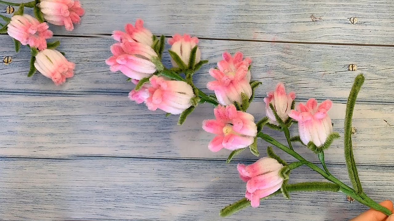 How to Make Beautiful flowers with Pipe Cleaner - Bell Flower Pipe Cleaner - Chenille Wire DIY