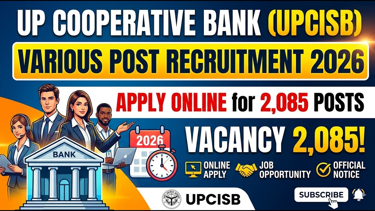 UP Cooperative Bank (UPCISB) 2026: Apply Online for 2,085 Posts | Eligibility, Salary, Dates