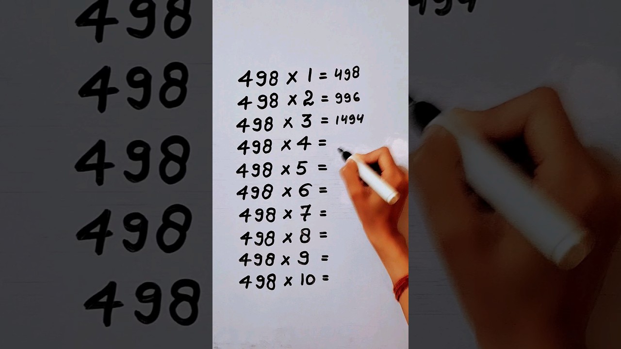 Write the Table of 498 in 18 second only..#maths #mathshack #mathematicks &lrm;@study_care0&nbsp;