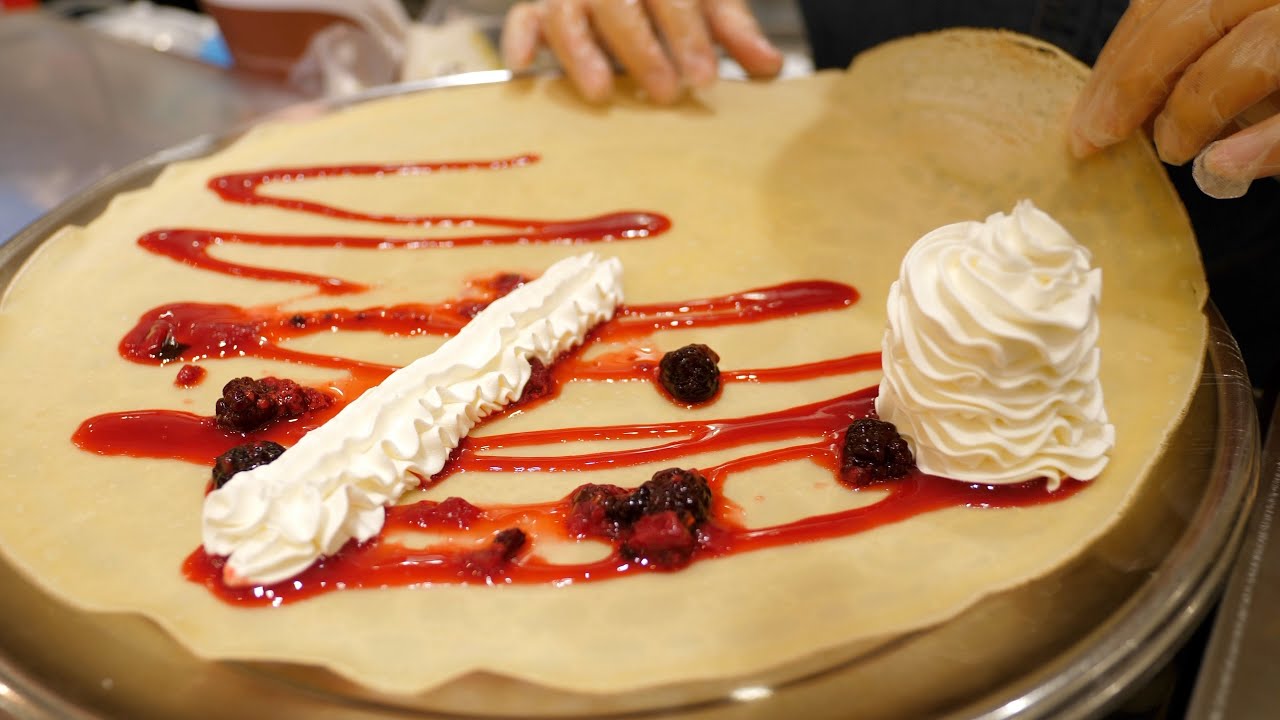 ソフトクリーム屋さんのもちもちクレープ職人 チョコバナナ ベリーパフェクレープChocott Milk Bar japanese streetfood creamy crepe compilation