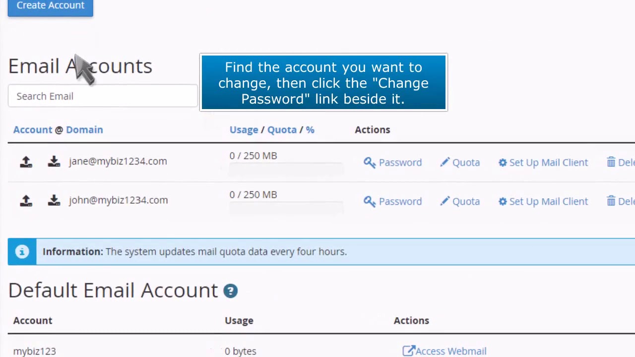 cPanel: How to Change an Email Account Password in cPanel