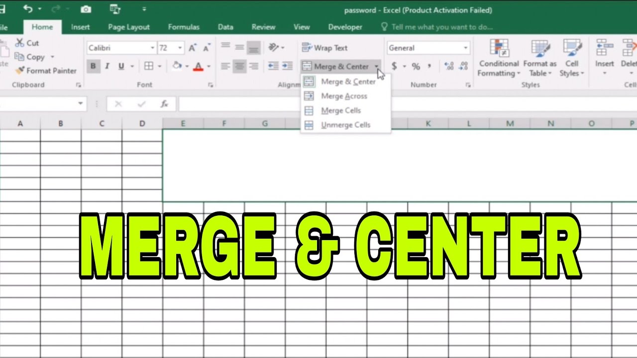 Merge & Center in Excel
