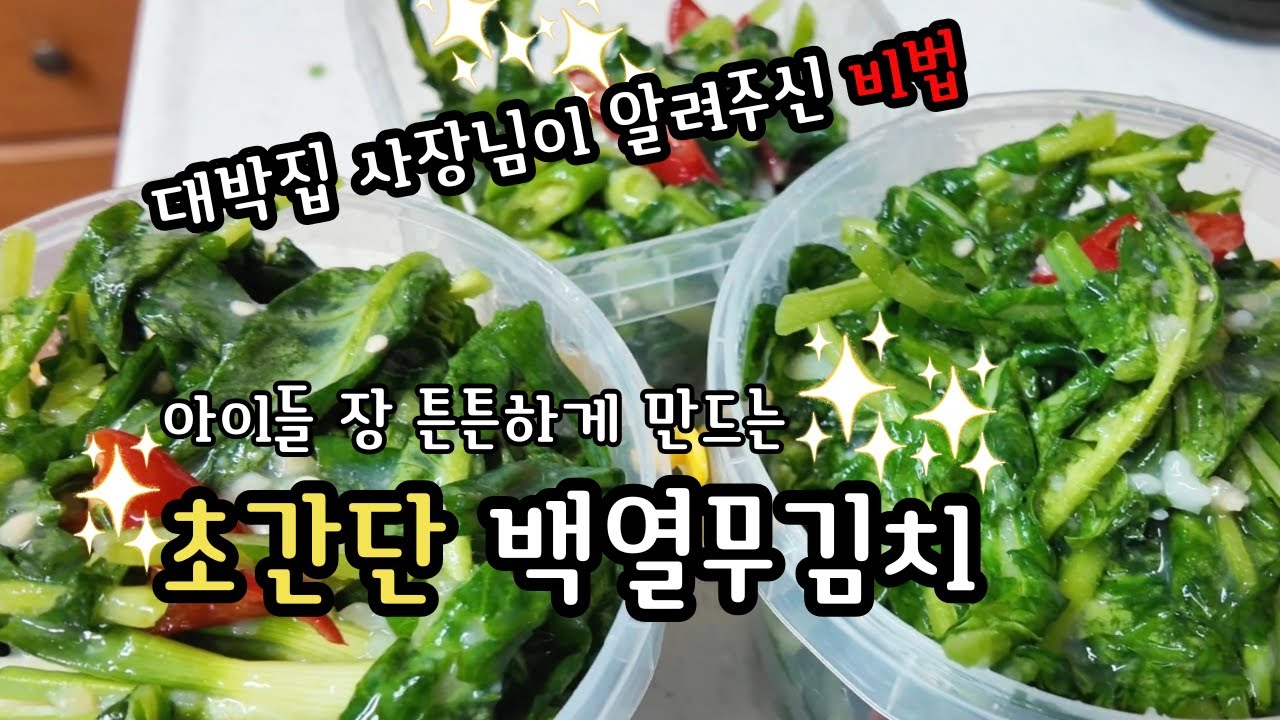 열무김치에 절대 이거 넣지 마세요! 초간단 유산균 폭탄 백열무김치 만들기Vlogㅣ유아김치ㅣ엄마반찬