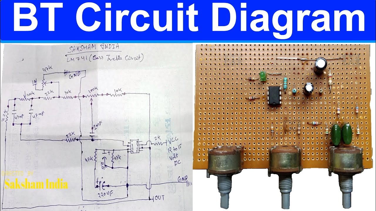 LM741| Bass Treble | Circuit Diagram | #howto
