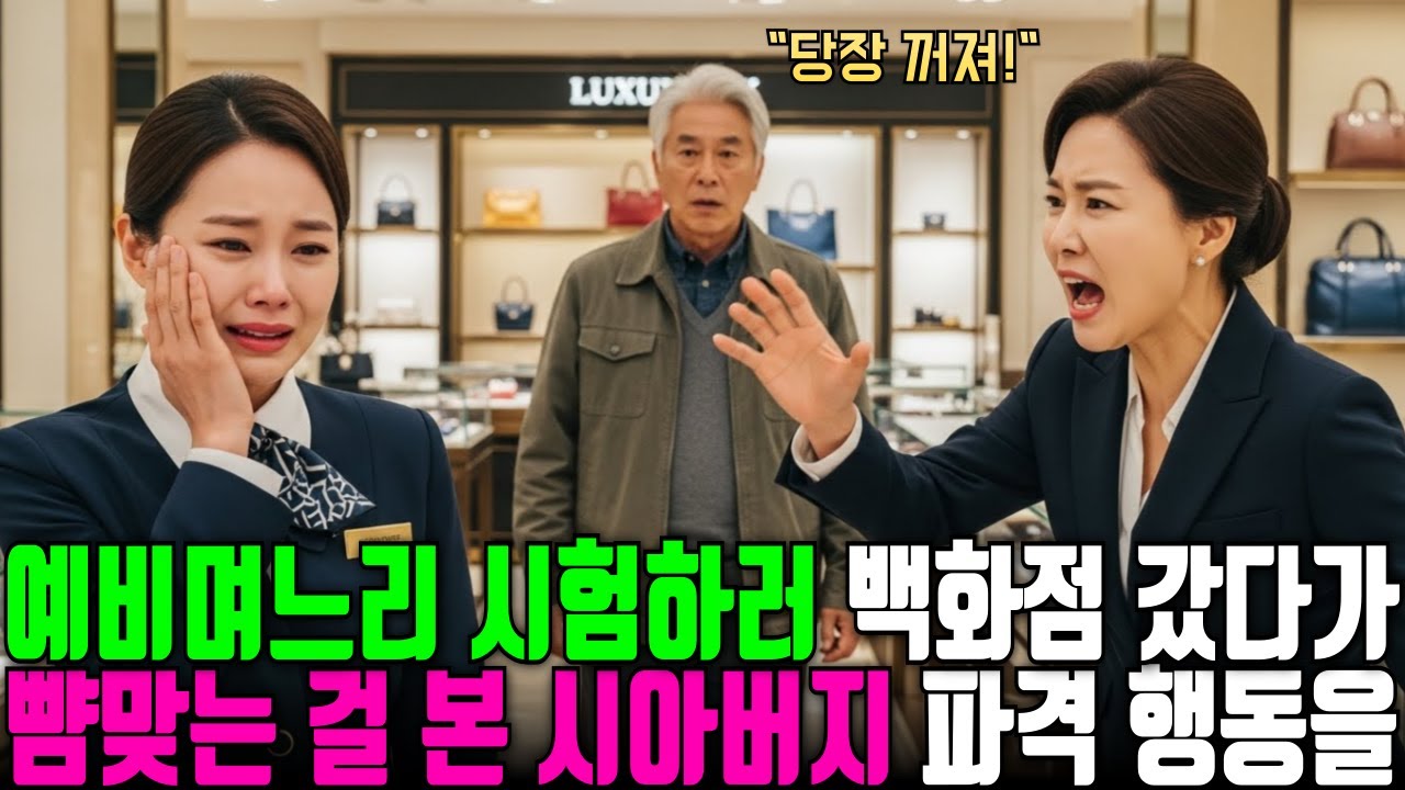 예비며느리 시험하려고 일하는 백화점에 갔다가 팀장에게 뺨 맞는 걸 본 순간 파격 승진시켜버린 재벌회장 시아버지