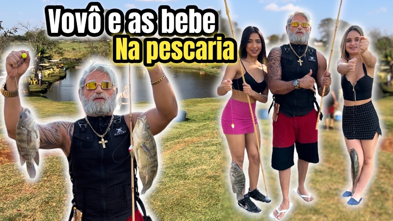 Vovô Maloka levou as bebê pra pescar, (a resenha foi garantida)