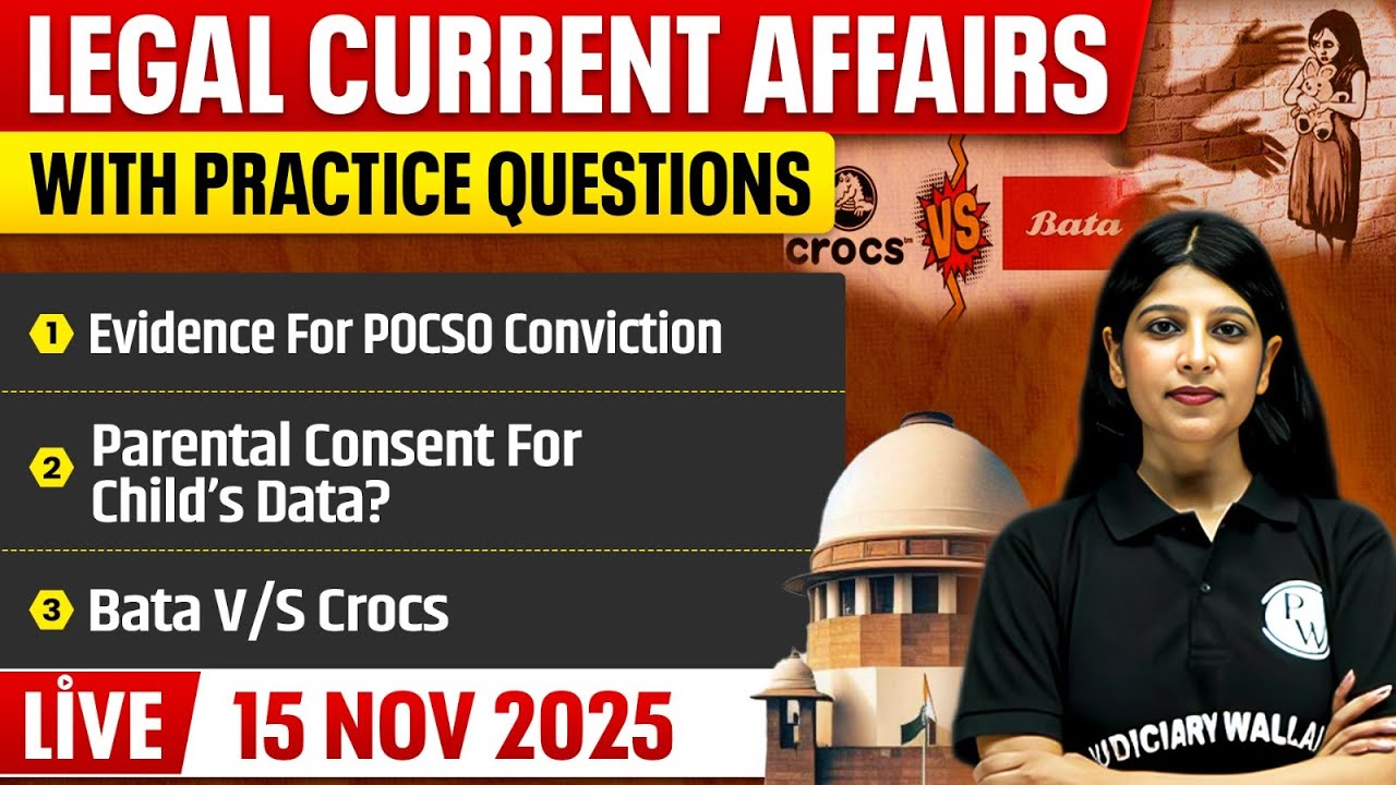 Legal Current Affairs Today | 15 November 2025 | Legal News | Judiciary/APO/ADA | Judiciary By PW