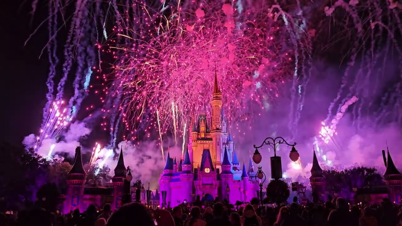 New Years countdown 2025 at Walt Disney World's Magic Kingdom Fantasy in the Sky Fireworks
