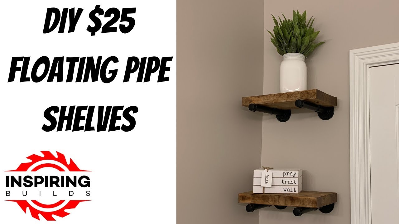 DIY Floating Pipe Shelves