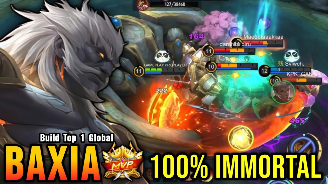 100% IMMORTAL!! Baxia Best Build Tank!! - Build Top 1 Global Baxia ~ MLBB