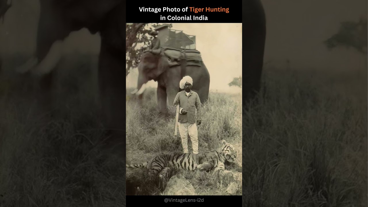 Unseen History: Tiger Hunting in Colonial India (Vintage Photo) 