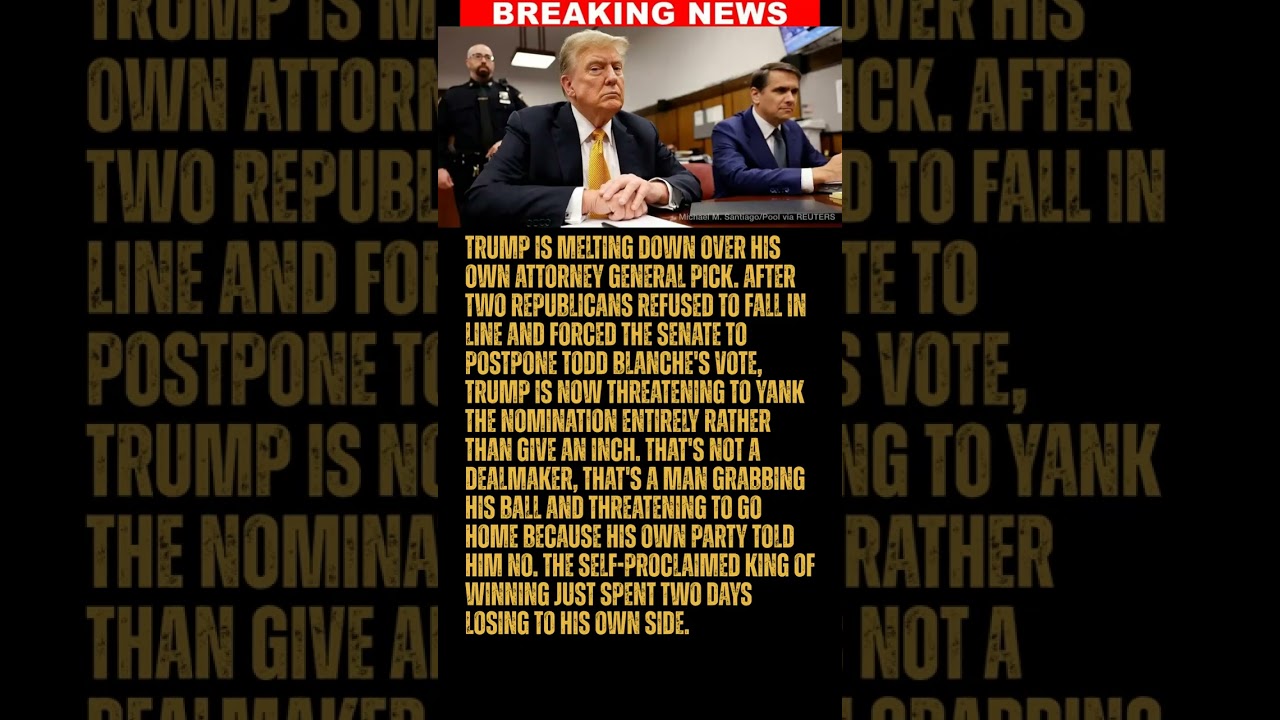 BREAKING: Trump Melts Down and Threatens to Yank Blanche's Nomination After His Own Party Refuses