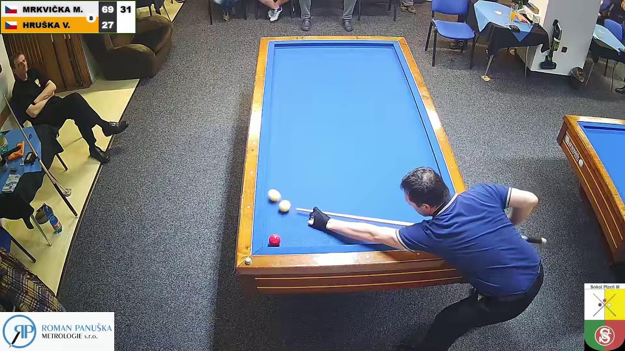 Czech league | 1-cushion | D2 | 11th round | Vilém Hruška v Martin Mrkvička