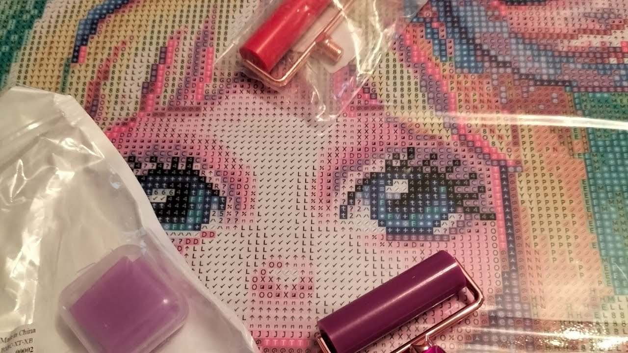 TEST des nouveaux embouts ,rouleau sur stylet ...ma toile #oraloa💓💗 DIAMONDS PAINTING avec vous