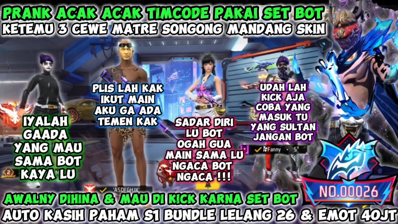 ACAKACAK TIMCODE PAKAI SET BOT KETEMU 3 CEWE MATRE MANDANG SKIN AUTO KASIH PAHAM BUNDLE LELANG 40JT😱