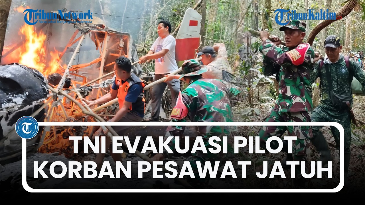 Detik-Detik TNI Evakuasi Pilot Pesawat Pelita Air yang Jatuh di Pegunungan Krayan Nunukan
