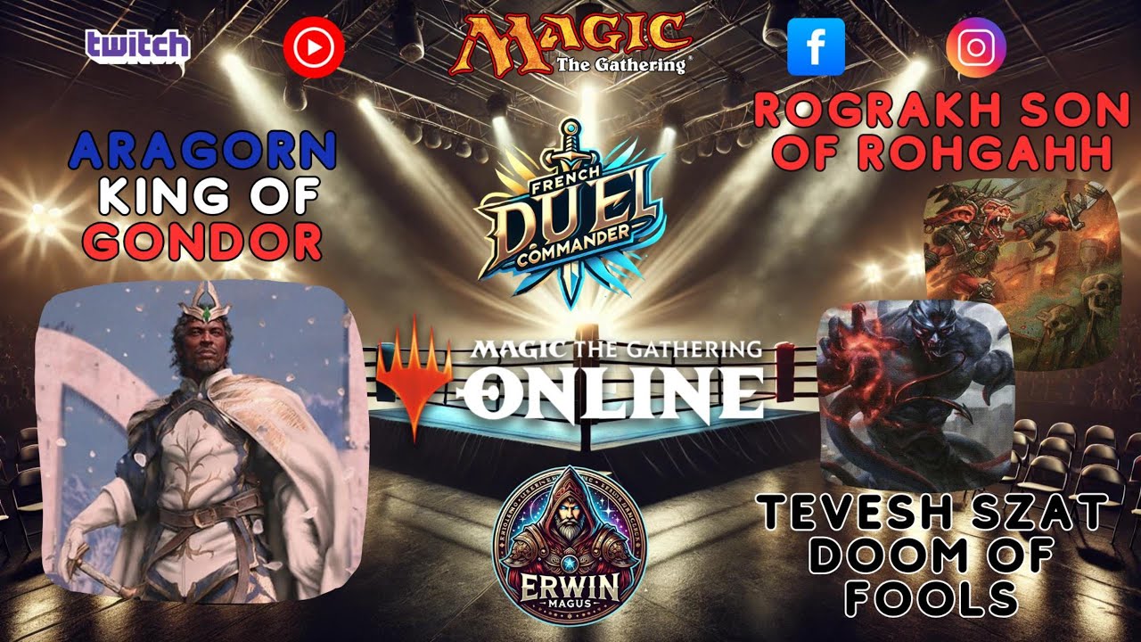 MTGO   Aragorn King of Gondor Vs Rograkh & Tevesh French Duel Commander