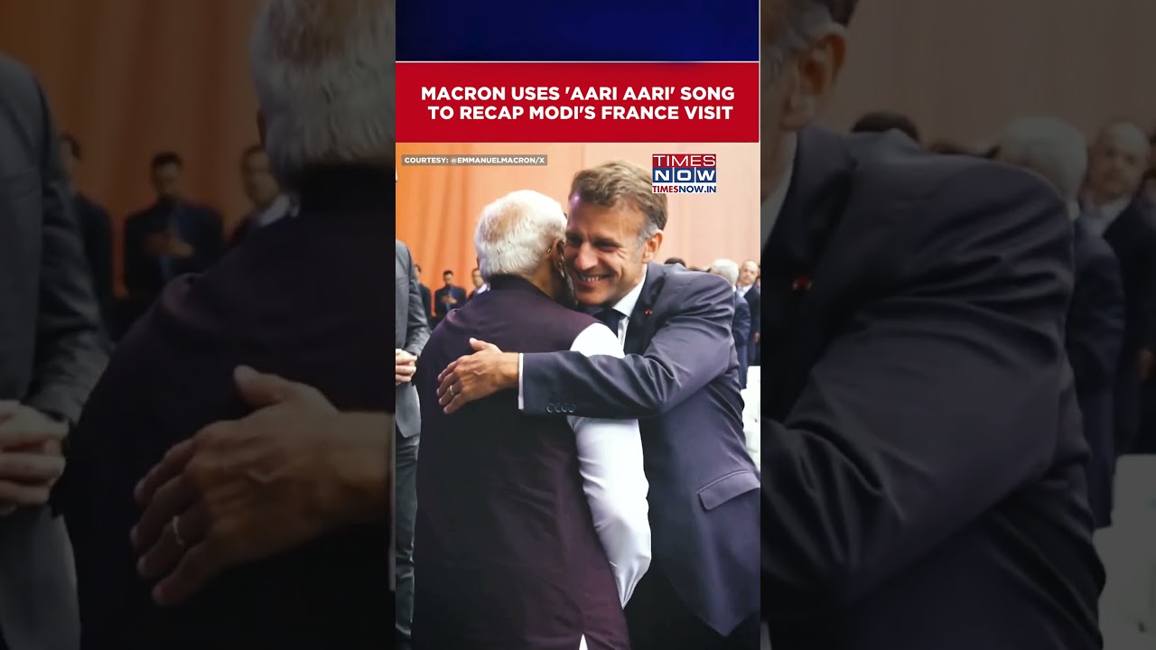 French Prez Macron Shares PM Modi's France Tour Video With Dhurandhar's &lsquo;Aari Aari&rsquo; Song #shorts