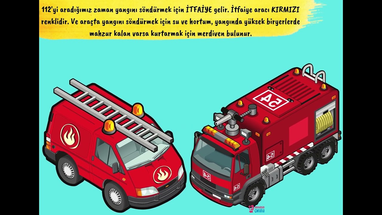 Yangın ve İtfaiye  ile ilgili flash kartları