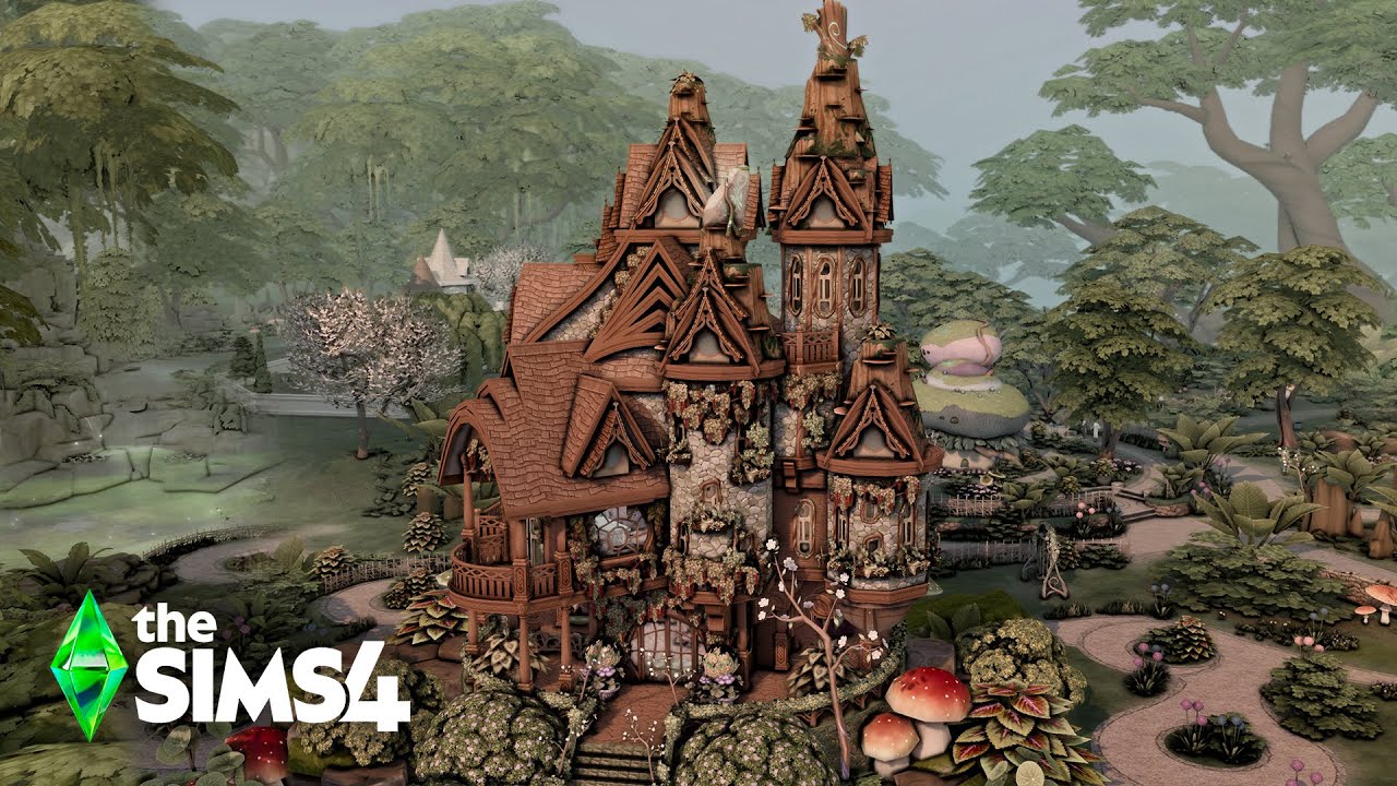FAIRY CASTLE - Enchanted by Nature - Relaxing Speed Build  - ASMR | The Sims 4 - no cc.
